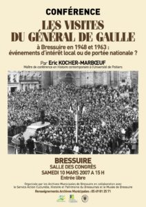 Affiche conférence Général De Gaulle